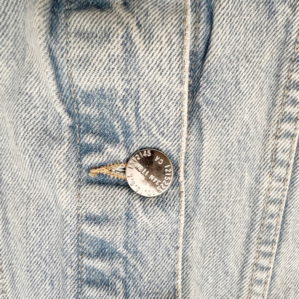 Current Elliott The Rolled Sleeve Trucker Denim Jacket Light Indigo Size 0 - Picture 9 of 13